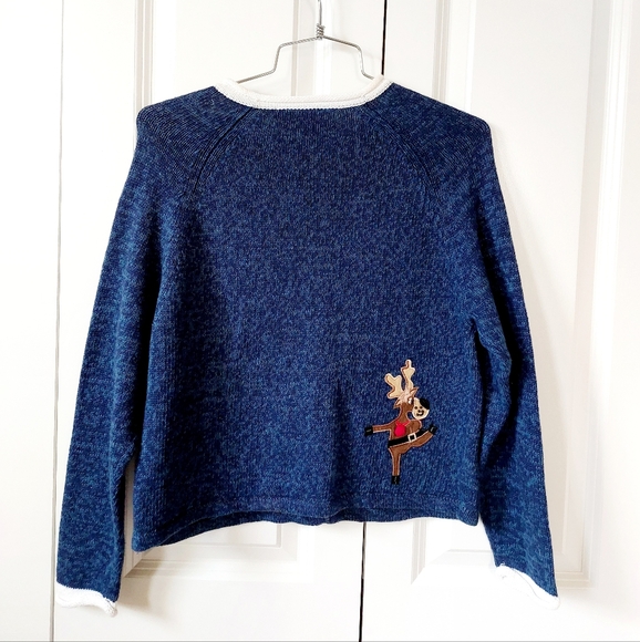 Santa & Reindeer Can-can Dance Christmas Sweater Girls 12/14‎ Tiara - Picture 2 of 6